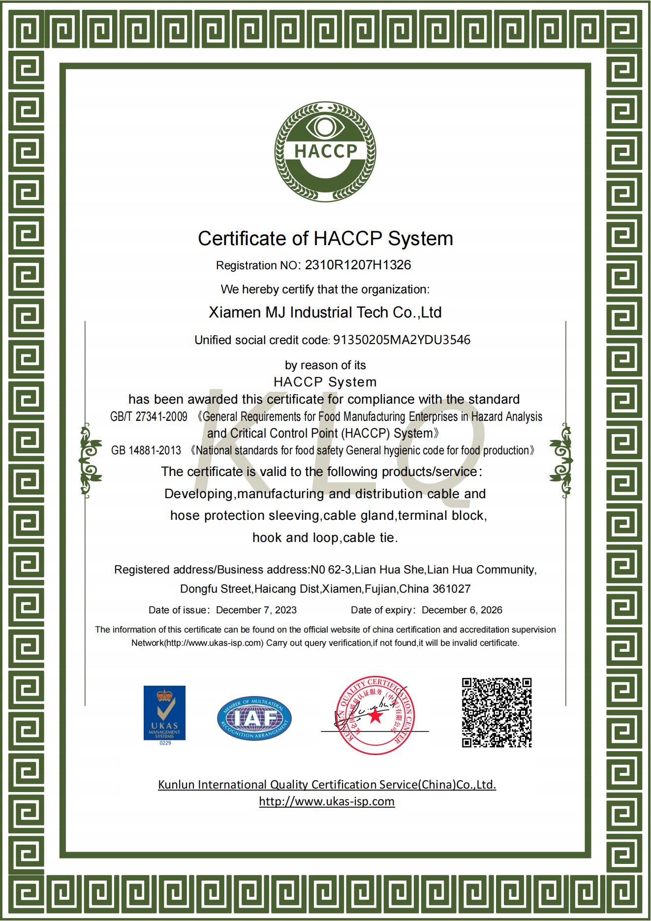 HACCP System