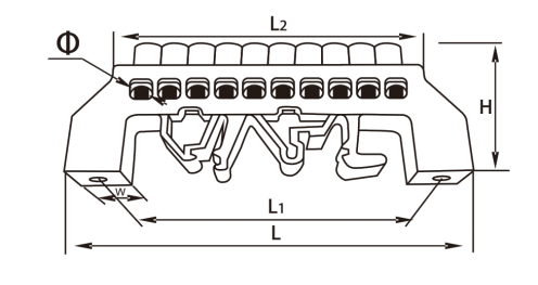 DIN Rail  Screw Brass Terminal Block 