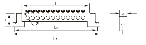 Earthing Terminal  With 1 or 2 Square Holders Brass Bar 