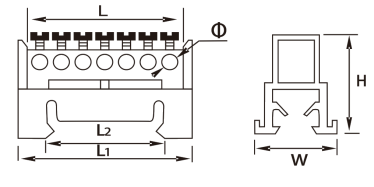 Earth Connector with Din Rail H Type Holder Terminal Blocks