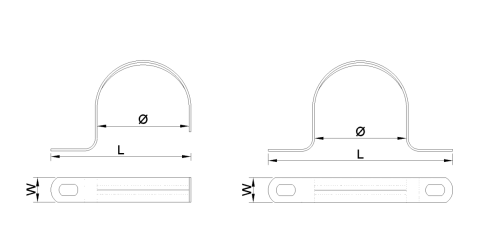 U Type Hose Holder Hole Strap Fastener Steel Clamp